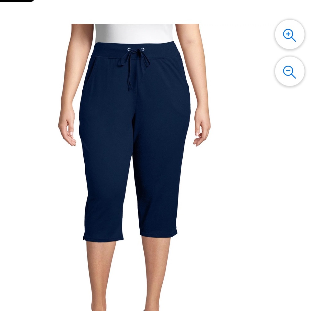 Just My Size Women''s Plus-Size French Terry Pocket Capri Navy New Size 5X
